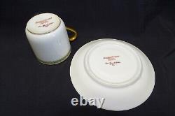Theo Haviland 9 Demitasse Cups 10 Saucers Green Gold Checkerboard -for St. Louis