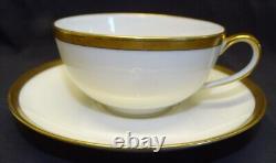 Theodore Haviland Breton 4 Cups & Saucers Limoges France Gold & Black Trim