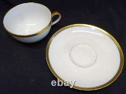 Theodore Haviland Breton 4 Cups & Saucers Limoges France Gold & Black Trim