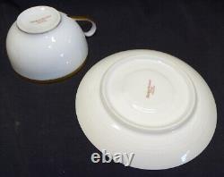 Theodore Haviland Breton 4 Cups & Saucers Limoges France Gold & Black Trim