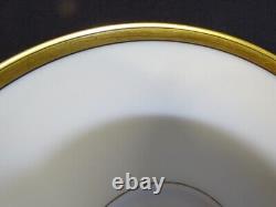 Theodore Haviland Breton 4 Cups & Saucers Limoges France Gold & Black Trim
