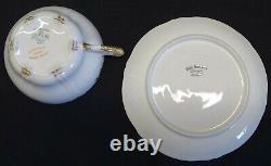 Theodore Haviland Limoges France Saint Cloud set of 6 Cups & Saucers -Gold Trim