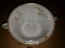 Theodore Haviland Limoges France Soup Boullion Tea Cup Saucer Double Gold Rose