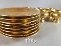 Thomas Bavaria Cups & Saucers Set of 7 Gold Encrusted Rose Daisy Demitasse