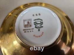 Thomas Bavaria Cups & Saucers Set of 7 Gold Encrusted Rose Daisy Demitasse