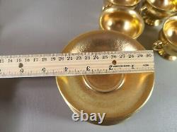 Thomas Bavaria Cups & Saucers Set of 7 Gold Encrusted Rose Daisy Demitasse