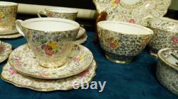 Thomas Forester & Sons Phoenix pottery Gold Chintz Pattern tea set for 6