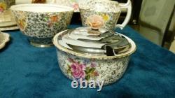 Thomas Forester & Sons Phoenix pottery Gold Chintz Pattern tea set for 6