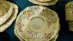 Thomas Forester & Sons Phoenix pottery Gold Chintz Pattern tea set for 6