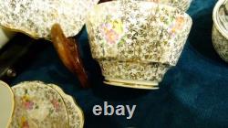 Thomas Forester & Sons Phoenix pottery Gold Chintz Pattern tea set for 6