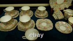 Thomas Forester & Sons Phoenix pottery Gold Chintz Pattern tea set for 6