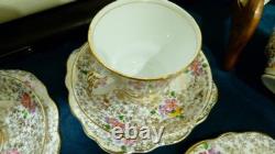 Thomas Forester & Sons Phoenix pottery Gold Chintz Pattern tea set for 6 Thomas Forester & Sons Phoenix pottery Gold Chintz Pattern tea set for 6