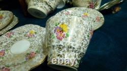 Thomas Forester & Sons Phoenix pottery Gold Chintz Pattern tea set for 6