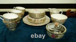 Thomas Forester & Sons Phoenix pottery Gold Chintz Pattern tea set for 6