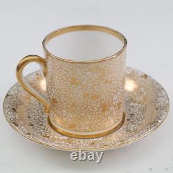 Thomas Goode Demitasse Cup Saucer Gold Rose 3389 Pattern Circa 1900