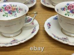 Thomas Ivory The Wentworth Footed Cups & Saucers (12 Sets) Floral Gold Trim