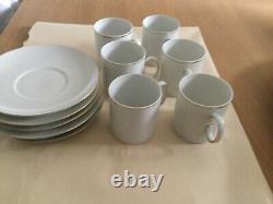 Thomas White Bone China with gold rim 6 Coffee Cans 6 Saucers New