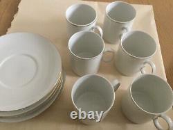 Thomas White Bone China with gold rim 6 Coffee Cans 6 Saucers New