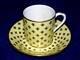 Tiffany & Co 1961 Le Tallec Hp Pale Yellow Raised Gold Coffee Cup & Saucer