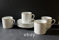 Tiffany & Co. Demitasse Espresso Cups & Saucers Gold Rim Set Of 4
