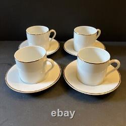 Tiffany & Co. Demitasse Espresso Cups & Saucers Gold Rim Set Of 4