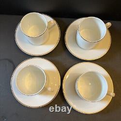 Tiffany & Co. Demitasse Espresso Cups & Saucers Gold Rim Set Of 4