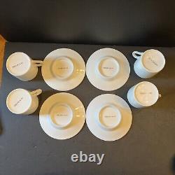 Tiffany & Co. Demitasse Espresso Cups & Saucers Gold Rim Set Of 4