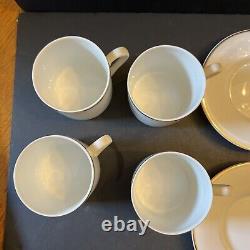 Tiffany & Co. Demitasse Espresso Cups & Saucers Gold Rim Set Of 4