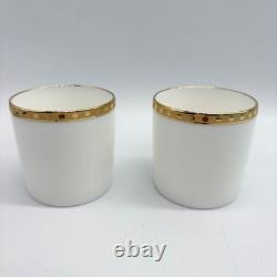 Tiffany & Co. Gold Band Demitasse Cups & Saucers Set of 2 Used, Excellent