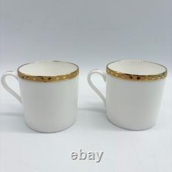 Tiffany & Co. Gold Band Demitasse Cups & Saucers Set of 2 Used, Excellent