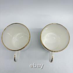 Tiffany & Co. Gold Band Demitasse Cups & Saucers Set of 2 Used, Excellent