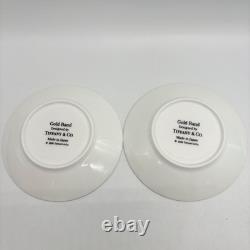 Tiffany & Co. Gold Band Demitasse Cups & Saucers Set of 2 Used, Excellent
