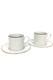 Tiffany & Co. Gold Band Pair Of Tea Demitasse Cup & Saucers White