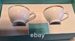Tiffany Gold Band Set of 2 Teacups & Saucers Used Unused Boxed frome japan