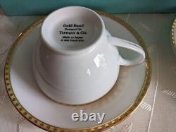 Tiffany Gold Band Set of 2 Teacups & Saucers Used Unused Boxed frome japan