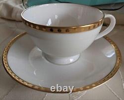 Tiffany Gold Band Set of 2 Teacups & Saucers Used Unused Boxed frome japan