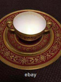 Tiffany&Old Minton Collab Gorgeus Gold Cup & Saucer Trio Rare Antique