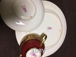 Tiffany&Old Minton Collab Gorgeus Gold Cup & Saucer Trio Rare Antique