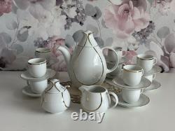 Tirschenreuth Bavaria Espresso set 10-person white and gold Coffe set