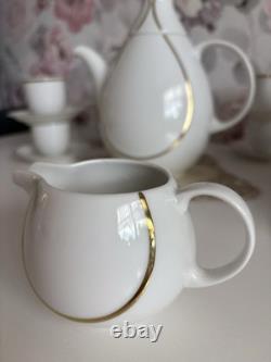 Tirschenreuth Bavaria Espresso set 10-person white and gold Coffe set