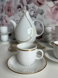 Tirschenreuth Bavaria Espresso set 10-person white and gold Coffe set