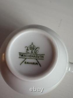 Tirschenreuth Bavaria Espresso set 10-person white and gold Coffe set