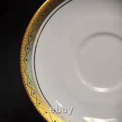 Tirschenreuth Set of 4 Cups & Saucers Demitasse White withEncrusted Gold HTF 1940+