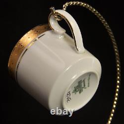 Tirschenreuth Set of 4 Cups & Saucers Demitasse White withEncrusted Gold HTF 1940+