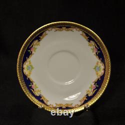 Tirschenreuth Zehendner 4 Demitasse Cups & 4 Saucers 1940+ Floral Bouquet withGold