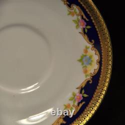 Tirschenreuth Zehendner 4 Demitasse Cups & 4 Saucers 1940+ Floral Bouquet withGold