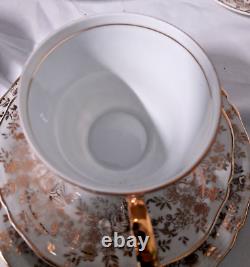 Tower potter 22Kt gold tea cups on saucers
