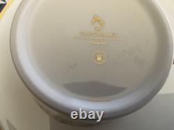 Traditional Arts Blue Hand Gilded Fine Bone China 6 Tea Cups & Saucers, 1 plate