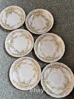 Tuscan Fine English Bone China Pink Floral Flower Trace gold edge Tea Set