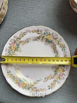 Tuscan Fine English Bone China Pink Floral Flower Trace gold edge Tea Set